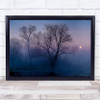 Another New Day Pond Water Morning Tree Moon Fog Mist Mystic Dawn Wall Art Print