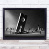 The Seizure Of Power B&W Conceptual Pin Clothespin Axe Still Life Wall Art Print