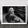 Till The Last Breath Portrait B&W Old Lady Woman Wrinkled Wrinkle Wall Art Print