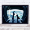 Space Universe Astronomy Pillow Heart Spaceship People Holding Hands Art Print