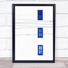 Szczecin Poland Blue Window Line Simple Minimalism Minimalistic Wall Art Print