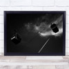Traffic Wire Plane Trace Sky Cloud Up B&W Gondola Clouds Cable Wall Art Print