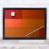 White Square Facade Handrail Shapes Geometry Red Plates Panels Wall Art Print