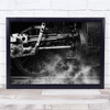 Locomotive Breath Still Life Train B&W Fog Smoke Foggy Wheels Wall Art Print