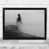 What Else Is There Behind Back Anonymous B&W Woman Skirt Wind Wall Art Print