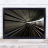 Worm Hole Speed Tunnel Train Abstract Motion Metro Copenhagen Wall Art Print