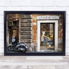 Barbiere Rome Scooter Barber Street People Old Italy Haircut Wall Art Print