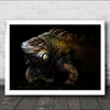 Iguana Portrait Lost In The Evolution Animal Animals Reptile Wall Art Print