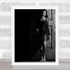 No More Dance Jakarta Indonesia B&W Model Portrait Door Girl Wall Art Print