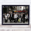 Unbreathable Future Crowd Of People In Masks Street Crossing Wall Art Print