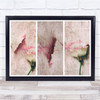 Abstract Lovers Creative Edit Triptych Flower Flowers Flora Wall Art Print