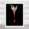 Floating Lily Flower Dark Low Key Low-Key Red Creative Edit Wall Art Print