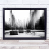 The Terrace City Abstract B&W Chair Chairs Rooftop Rooftops Wall Art Print