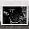 La Balanza Temp Documentary B&W Scythe Farmer Farming Farm Wall Art Print