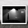 Light Life Lensbaby Creative Edit Cloud Person Graphic B&W Wall Art Print