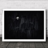 Alone Robe Cloak B&W Dark Eyes Covered Hide Hidden Lonely Wall Art Print