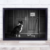 Beware Of The Owner Dog House Sign Bones Fork Dark Humour Wall Art Print