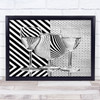 Dots And Stripes Glasses Pattern Zebra B&W Contrast Oines Wall Art Print
