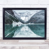 Peaceful Lake Louise Canada Snow Water Boat Red Mountains Wall Art Print