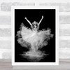 Powder Burst Dust Flour Ballerina Ballet B&W Person Dance Wall Art Print