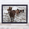 Follow Me Guys Iceland Horses Animals Winter Snow Nature Wall Art Print