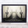 The Bridge Budapest Hungary Road Street Architecture Fog Wall Art Print