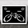 Bike Street Sign Wheels Auto Symbol Black-Whit Szczecin Wall Art Print