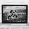 Wild And Free Wildhorse Horse Animals B&W Action Animal Wall Art Print