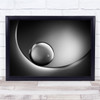 Bubble On The Moon Oil Water Abstract Macro Monochrome Wall Art Print
