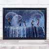 Playing With Splash Water Waterfall Children Kids Boys Wall Art Print