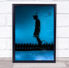Rain Bridge Reflection Graphic Shadown Of Man In Water Wall Art Print