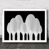 Spoons Abstract Tree Rings Spoon Graphic Contrast B&W Wall Art Print