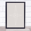 Grid Star Grey Graphic Shapes Diamond Stars Geometry Wall Art Print