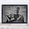 Tribesman Angry Facial Expression Black And White Wall Art Print