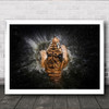 Tiger Splash Animal Water Spray Jump Leap Action Wall Art Print