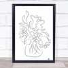 Flower Bouquet White Floral Illustration Studio Wall Art Print