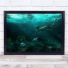 Lucky Photo Girl Swimming Pearl Fish Underwater Wall Art Print