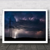 Power Electricity Energy Pylon Lines Powerlines Wall Art Print