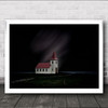 White Church Iceland Landscape Snaefellsnes Red Wall Art Print