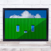 Look Green Facade Face Windows Abstract Clouds Wall Art Print