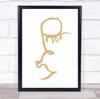 Half Face Gold Line Art Illustration Lines Golden Wall Print