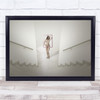 The Picture Stairs Underwear Woman Pink Frame Wall Art Print