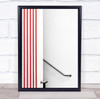 The Red Lines Abstract Architecture Handrail Wall Art Print