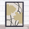 Beige Flowers 02 Flower Floral Illustration Wall Art Print