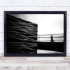 Wavey Square Structure Rails Shadow Person Wall Art Print
