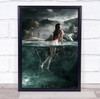 Creative Edit Edited Woman Nude In Ocean Wall Art Print