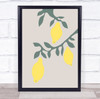 Lemons Lemon Illustration Citrus Fruit Wall Art Print