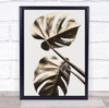 Monstera Gold 08 Leaf Botanical Studio Wall Art Print