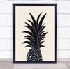 Black Pineapple Illustration Fruit Wall Art Print