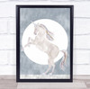 Rising Unicorn Horse Illustration Wall Art Print